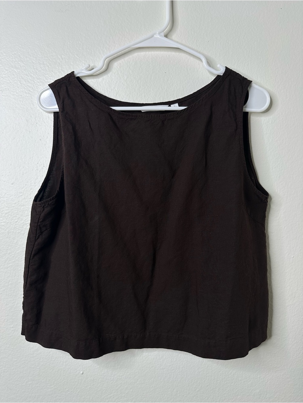 Uniqlo Brown Linen Blend Blouse Size Large